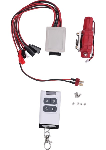 Rc Araba Vinç Simüle 1/10 Ölçekli Rc Model Paletli Araba Metal Vinç Bağlantı Hattı ve Uzaktan Kumanda Eksenel Kırmızı (Yurt Dışından)