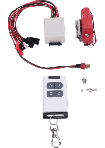 Rc Araba Vinç Simüle 1/10 Ölçekli Rc Model Paletli Araba Metal Vinç Bağlantı Hattı ve Uzaktan Kumanda Eksenel Kırmızı (Yurt Dışından)