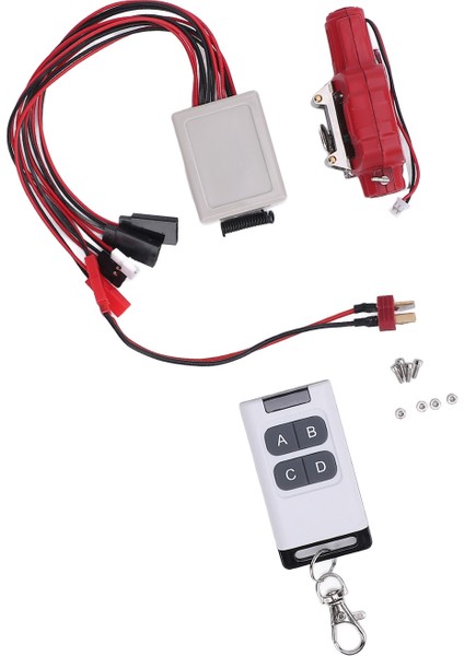 Rc Araba Vinç Simüle 1/10 Ölçekli Rc Model Paletli Araba Metal Vinç Bağlantı Hattı ve Uzaktan Kumanda Eksenel Kırmızı (Yurt Dışından)