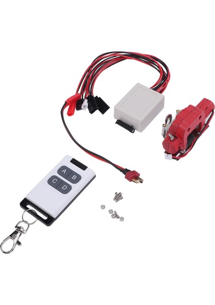 Rc Araba Vinç Simüle 1/10 Ölçekli Rc Model Paletli Araba Metal Vinç Bağlantı Hattı ve Uzaktan Kumanda Eksenel Kırmızı (Yurt Dışından)