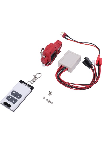 Rc Araba Vinç Simüle 1/10 Ölçekli Rc Model Paletli Araba Metal Vinç Bağlantı Hattı ve Uzaktan Kumanda Eksenel Kırmızı (Yurt Dışından)