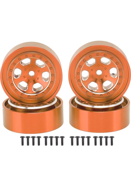 4 Adet 1.3 Inç Jantlar Jant Alüminyum Alaşım 6 Delik Jant Hub Traxxas TRX4M 1/18 Rc Paletli Turuncu (Yurt Dışından)