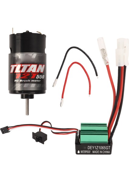 Rc Araba Fırçalı Motor Esc 550 Fırçalı Motor Su Geçirmez 65A Fırçalı Esc Rc Araba Tekne Için 12T (Yurt Dışından)