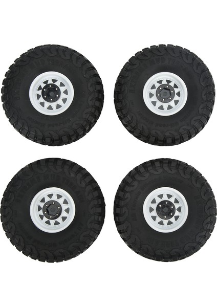 4 Adet 1.9 In Tekerlek Lastikleri 10 Delikli Hub Düzensiz Çakıl Desen SCX10 1/10 Rc Araba Modelleri Beyaz (Yurt Dışından)
