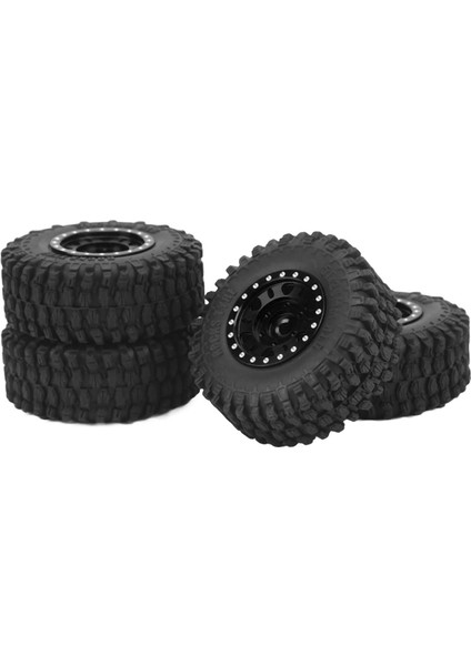 4 Adet 1/24 Lastik Lastikler Alüminyum Alaşımlı Derin Düzensizlik Doku Güçlü Yastıklama Rc Tekerlekler 1/24 Rc Araba Için Siyah (Yurt Dışından)