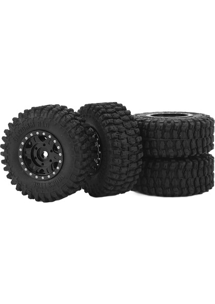 4 Adet 1/24 Lastik Lastikler Alüminyum Alaşımlı Derin Düzensizlik Doku Güçlü Yastıklama Rc Tekerlekler 1/24 Rc Araba Için Siyah (Yurt Dışından)