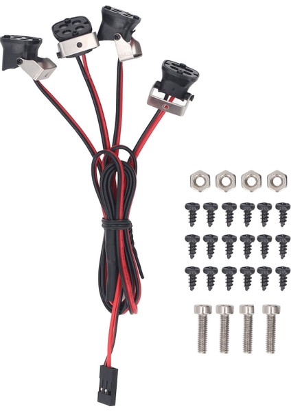 Rc Araba LED Işık 16LED 4 Lamba Farlar Yüksek Parlaklık Ön Spot 1/10 Rc Paletli Eksenel SCX10 90046 Redcat Gen8 Kırmızı Işık (Yurt Dışından)