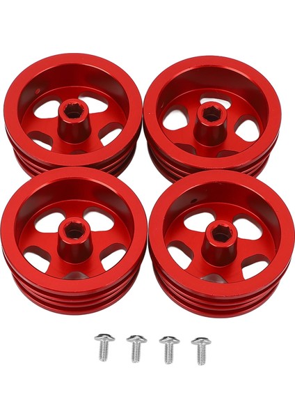 4 Adet Rc Araba Jant Alüminyum Alaşımlı Sağlam Yapı Şık Görünüm Tekerlekler Hub Jant MN82 Rc Araba Kırmızı (Yurt Dışından)