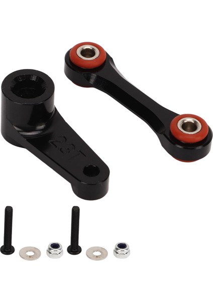 Rc Servo Boynuzları Seti Alüminyum Alaşımlı Kolay Değiştirilebilir 23T Rc Servo Boynuzları Direksiyon Dişli Çubuk Arrma 1/7 1/8 Siyah (Yurt Dışından)