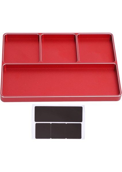 Rc Tamir Vida Tepsi 4 Izgaraları Alüminyum Alaşımlı Vida Tepsi Için Manyetik Ped ile 1/10 1/8 Rc Araba Rc Uçaklar Kırmızı (Yurt Dışından)