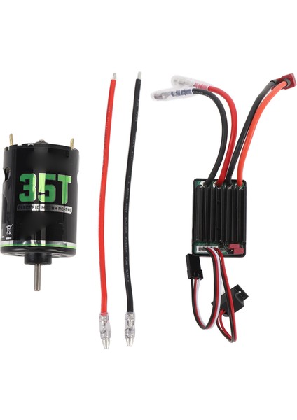 Rc Fırçalı Motor Esc Seti 540 Fırçalı Motor Suya Dalı 320A Esc 5V 2A Bec Ileri Geri Hız Kontrolü 1/10 Rc Paletli Araba Yüksek Burulma 35T (Yurt Dışından)