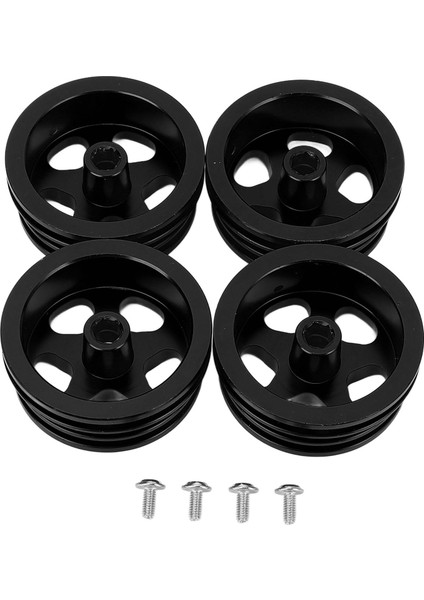 4 Adet Rc Araba Jant Alüminyum Alaşımlı Sağlam Yapı Şık Görünüm Tekerlekler Hub Jant MN82 Rc Araba Siyah (Yurt Dışından)
