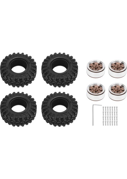 1.0 Beadlock Jant Lastikler 6 Delik Alüminyum Alaşım Rc Beadlock Tekerlek Göbeği 1/24 Rc Paletli Araba Bronz (Yurt Dışından)