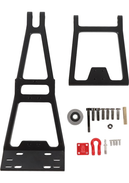 Rc Kamyon ve Çekme Yapı Kiti Büyük Kiriş Arka Römork Braketi Çekici Kolu 1/10 Ölçekli Tırmanma Araba Siyah (Yurt Dışından)