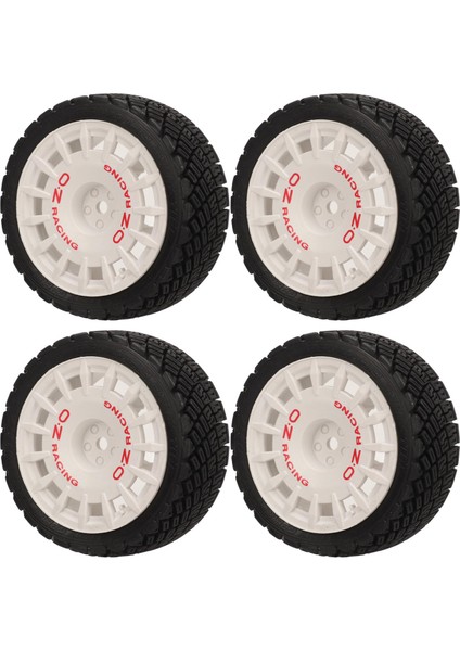 4 Adet Rc Araba Lastiği Lastik Tekerlekler Yüksek Aşınma Direnci Güçlü Yastıklama 1/10 Rc Yol Lastikleri Tamiya Için Beyaz (Yurt Dışından)