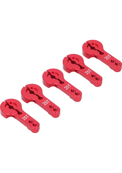 5 Adet Alüminyum Servo Boynuzları 25T M3 Konuları Metal Direksiyon Kolu 35MM Uzun Rc Araba Kamyon Uçak Kırmızı (Yurt Dışından)