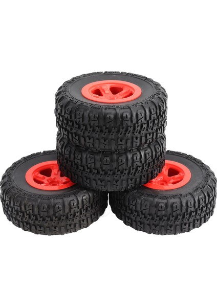 4 Adet Rc Tekerlek ve Lastikler Rc Kısa Mesafe Kamyon Lastikleri Traxxas Slash 1/10 Rc Araba Kırmızı (Yurt Dışından) fırsatları