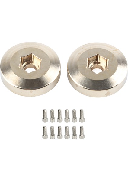 2 Adet Pirinç Tekerlek Ağırlıkları 1.9 2.2 In Rc Paletli Araba Hex Hub Adaptörü Modeli Yükseltme Parçaları 9mm (Yurt Dışından)