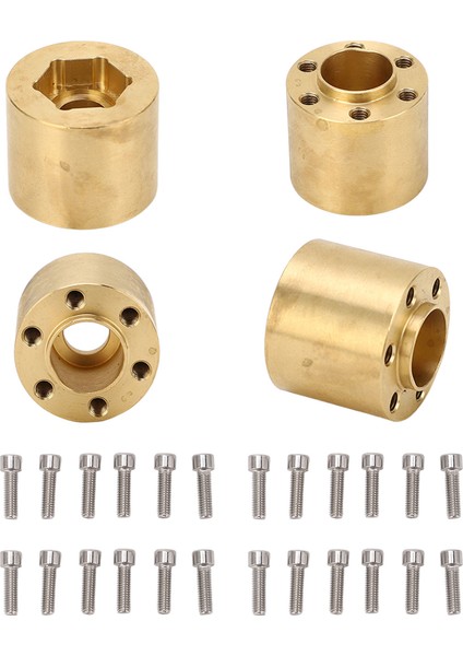4 Adet Pirinç Tekerlek Hex Hub Adaptörü Rc Araba Paletli Genişletmek Adaptörü Için 1/10 Rc Paletli 1.9 2.2 In Vp Tekerlekler Jantlar 18.4 mm Kalınlığı (Yurt Dışından)