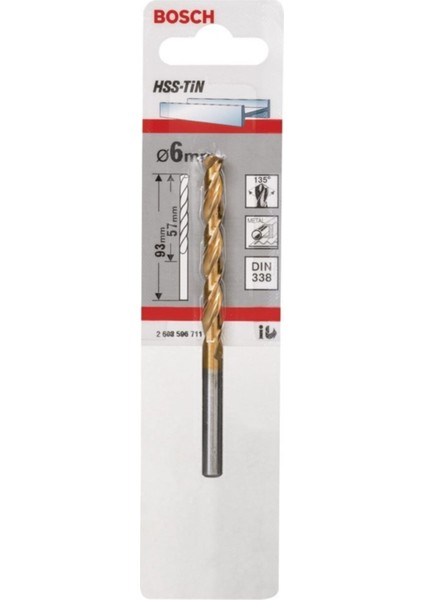 - Hss-Tin Metal Matkap Ucu 6*93 mm