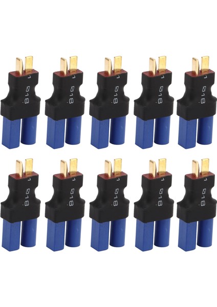 10 Adet Ec5 Dişi T Erkek Adaptör Mavi Siyah 10X20X47MM Ka Plastik Bakır Ec5 Konnektör Fişi Rc Tekne Için (Yurt Dışından)
