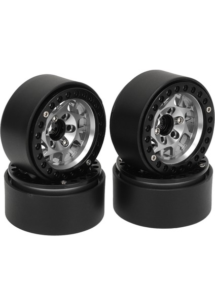 4 Adet Rc Paletli Jantlar Evrensel Alüminyum Alaşım 1.9 In Rc Beadlock Tekerlek Jantları SCX10 SCX10 Iı Gümüş (Yurt Dışından) fiyatları