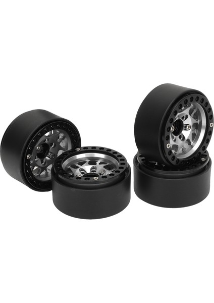 4 Adet Rc Paletli Jantlar Evrensel Alüminyum Alaşım 1.9 In Rc Beadlock Tekerlek Jantları SCX10 SCX10 Iı Gümüş (Yurt Dışından) fırsatları