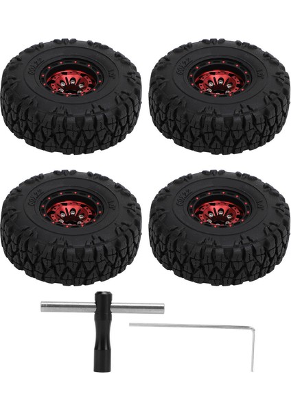 4 Adet 1.0 In Küçük Rc Tekerlekler Lastikler Alüminyum Alaşım Uyumlu Rc Tırmanma Araba Tekerlekleri Lastik 1/18 1/24 SCX24 Kırmızı (Yurt Dışından)