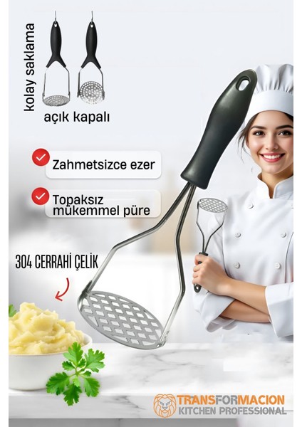Patates Ezici 304 Paslanmaz Çelik Havuç Muz Avokado Ezici 721732 fiyatları