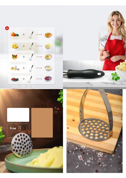 Patates Ezici 304 Paslanmaz Çelik Havuç Muz Avokado Ezici 721732 fırsatları