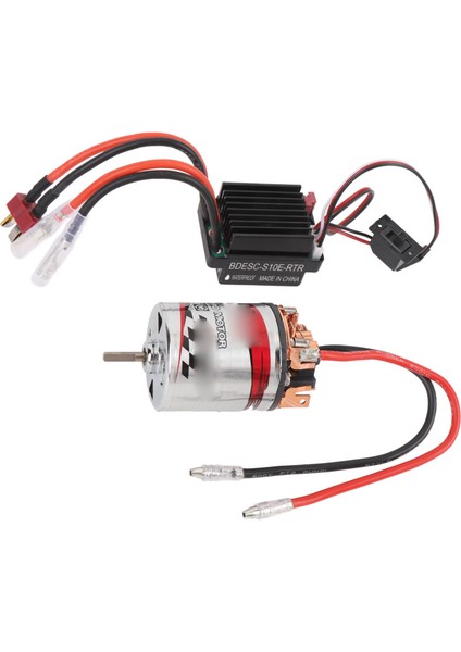 540 Fırçalı Motor Su Geçirmez Paslanmaz Çelik Kasa 3 Yuvası Yüksek Burulma Motoru ve Esc Eksenel SCX10 AXI03007 1/10 Rc Araba 12T (Yurt Dışından) fırsatları