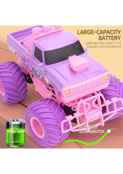 Uzaktan Kumanda Araba Kızlar Için 2.4 Ghz Pembe Mor Uzaktan Kumanda Kamyonet Şarj Edilebilir Off-Road Araba Oyuncak (Yurt Dışından)