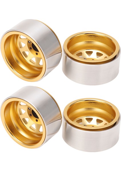 4 Adet Rc Araba Tekerlek Göbeği 1.9 In Damgalı Çelik Tabaka Üçgen 10 Delik 12MM Hex Sürücü Metal Altın Paletli Araba Tekerlek Jantları (Yurt Dışından) fiyatları