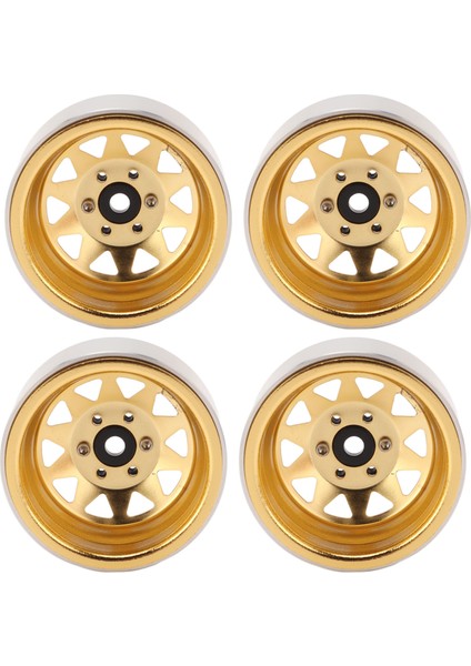 4 Adet Rc Araba Tekerlek Göbeği 1.9 In Damgalı Çelik Tabaka Üçgen 10 Delik 12MM Hex Sürücü Metal Altın Paletli Araba Tekerlek Jantları (Yurt Dışından) indirimleri
