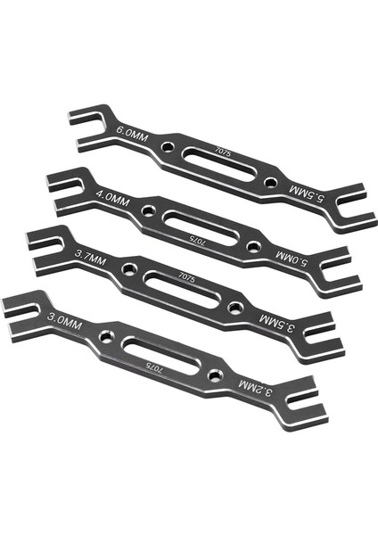 4 Adet Set Rc Topu Rot Ayar Anahtarı Alüminyum Alaşım 1/10 1/16 3.0 Mm-6.0 mm Model Rc Araba Tamir Aracı Siyah (Yurt Dışından)