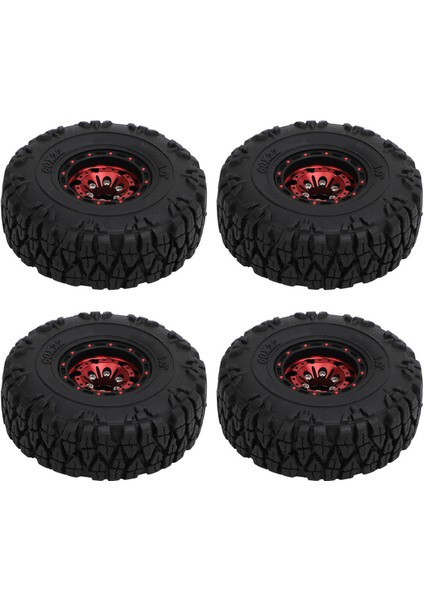4 Adet 1.0 In Küçük Rc Tekerlekler Lastikler Alüminyum Alaşım Uyumlu Rc Tırmanma Araba Tekerlekleri Lastik 1/18 1/24 SCX24 Kırmızı (Yurt Dışından)