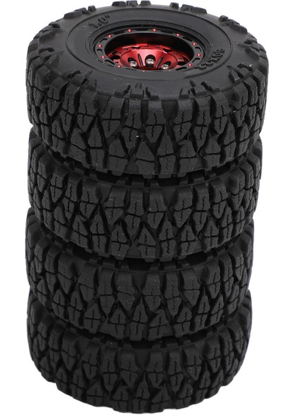 4 Adet 1.0 In Küçük Rc Tekerlekler Lastikler Alüminyum Alaşım Uyumlu Rc Tırmanma Araba Tekerlekleri Lastik 1/18 1/24 SCX24 Kırmızı (Yurt Dışından)