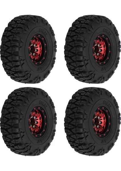 4 Adet 1.0 In Küçük Rc Tekerlekler Lastikler Alüminyum Alaşım Uyumlu Rc Tırmanma Araba Tekerlekleri Lastik 1/18 1/24 SCX24 Kırmızı (Yurt Dışından)