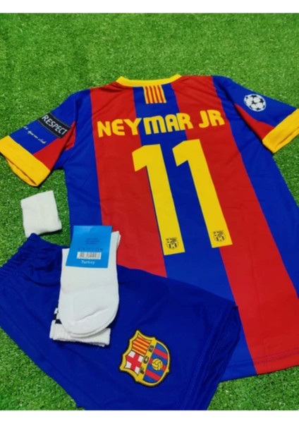 Neymar Jr Barcelona.1 Çocuk Futbol Alt-Üst Takım T-Shrt +Şort+Çorap+Bileklik