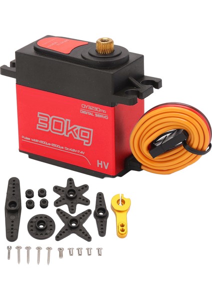 Rc 30 kg Servo Hızlı Tepki Alüminyum Alaşım 180 Derece Su Geçirmez Dijital Servo ile Metal Kol Için Rc Araba Tekne Robot Kırmızı (Yurt Dışından)