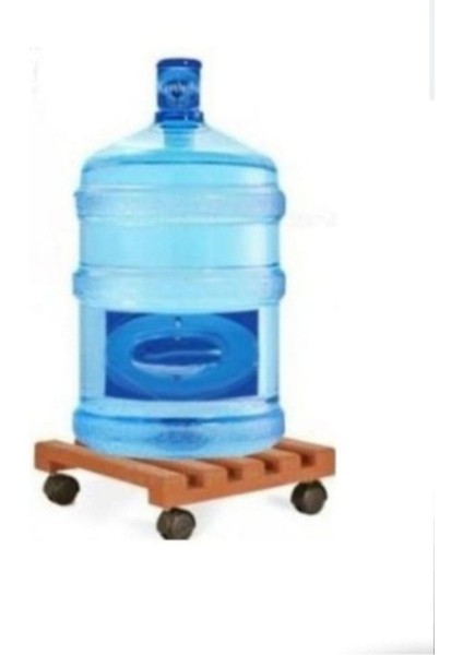 Ahşap Tekerlekli Damacana Saksı ve Tüp Altlığı 30X30