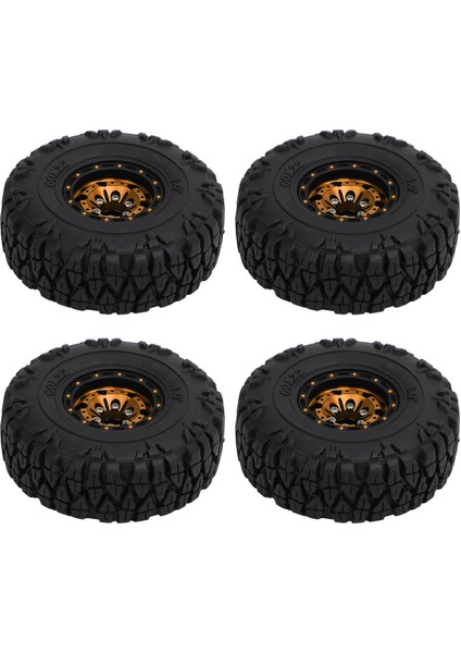4 Adet 1.0 In Küçük Rc Tekerlekler Lastikler Alüminyum Alaşım Uyumlu Rc Tırmanma Araba Tekerlekleri Lastik 1/18 1/24 SCX24 Altın (Yurt Dışından) modelleri