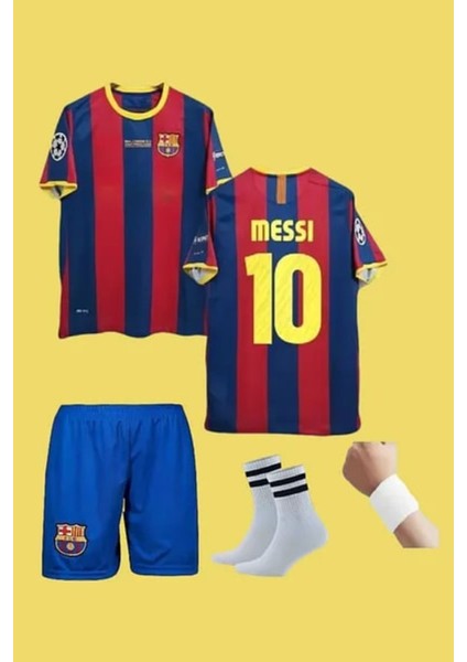 Lionel Messi Barcelona.1 Çocukalt-Üst Takım T-Shrt +Şort+Çorap+Bileklik
