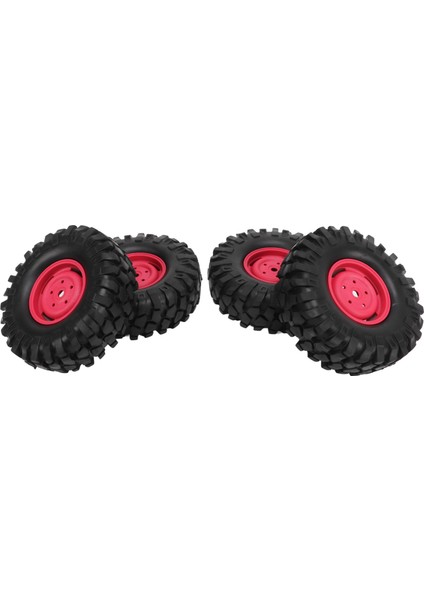 4 Adet Rc Off Road Araç Lastikleri 1.9 Inç Evrensel Ka Rc Tekerlekler ve Lastikler Rc Off Road Araç Tırmanma Araba Kırmızı (Yurt Dışından)