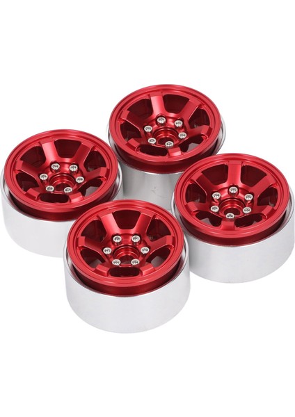 4 Adet 1.9 Inç Rc Beadlock Tekerlek Göbekleri Alüminyum Alaşımlı Cnc Rc Tekerlek Jantları Hub Değiştirme Eksenel SCX10 Için Hsp Kırmızı (Yurt Dışından)