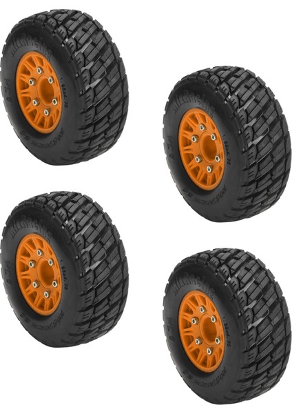4 Adet 1/10 Rc Kısa Kulvar Kamyon Lastikleri Plastik Ka 113MM Çap Rc Aksesuarları Arrma Turuncu (Yurt Dışından)