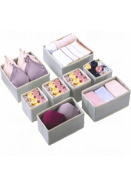 Home 8'li Çekmece Içi Düzenleyici Organizer Set Gri