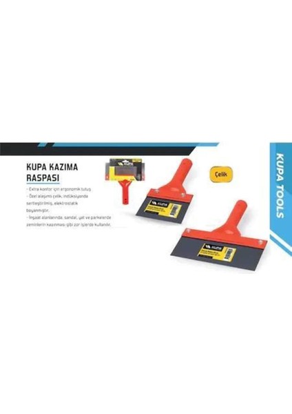 Kazıma Raspası Kalın Çelik Spatula 10 Cm.