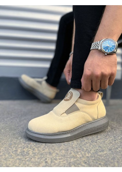 JY161 Hippo Bağcıksız Süet Erkek Günlük Sneaker Ayakkabı Sgt - Bej