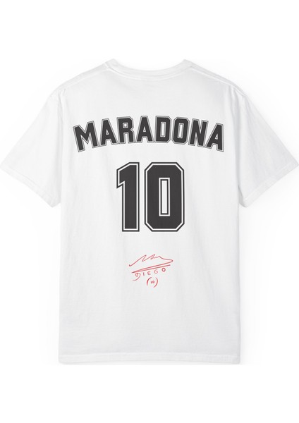 Maradona - Imzalı Özel Tasarım Oversize Tişört Halısaha ve Günlük Giyim
